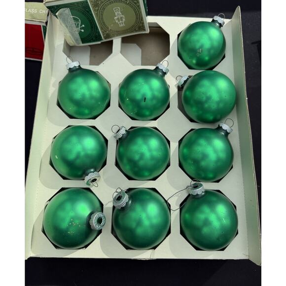 Max Eckardt 1967 Shiny Brite Mercury Ornaments 1 Box In A Lovely Green Color - Picture 4 of 8